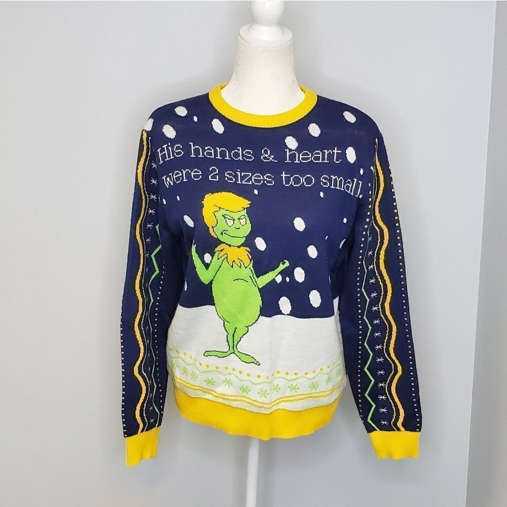 GET UGLY Grinch Trump Christmas sweater unisex S